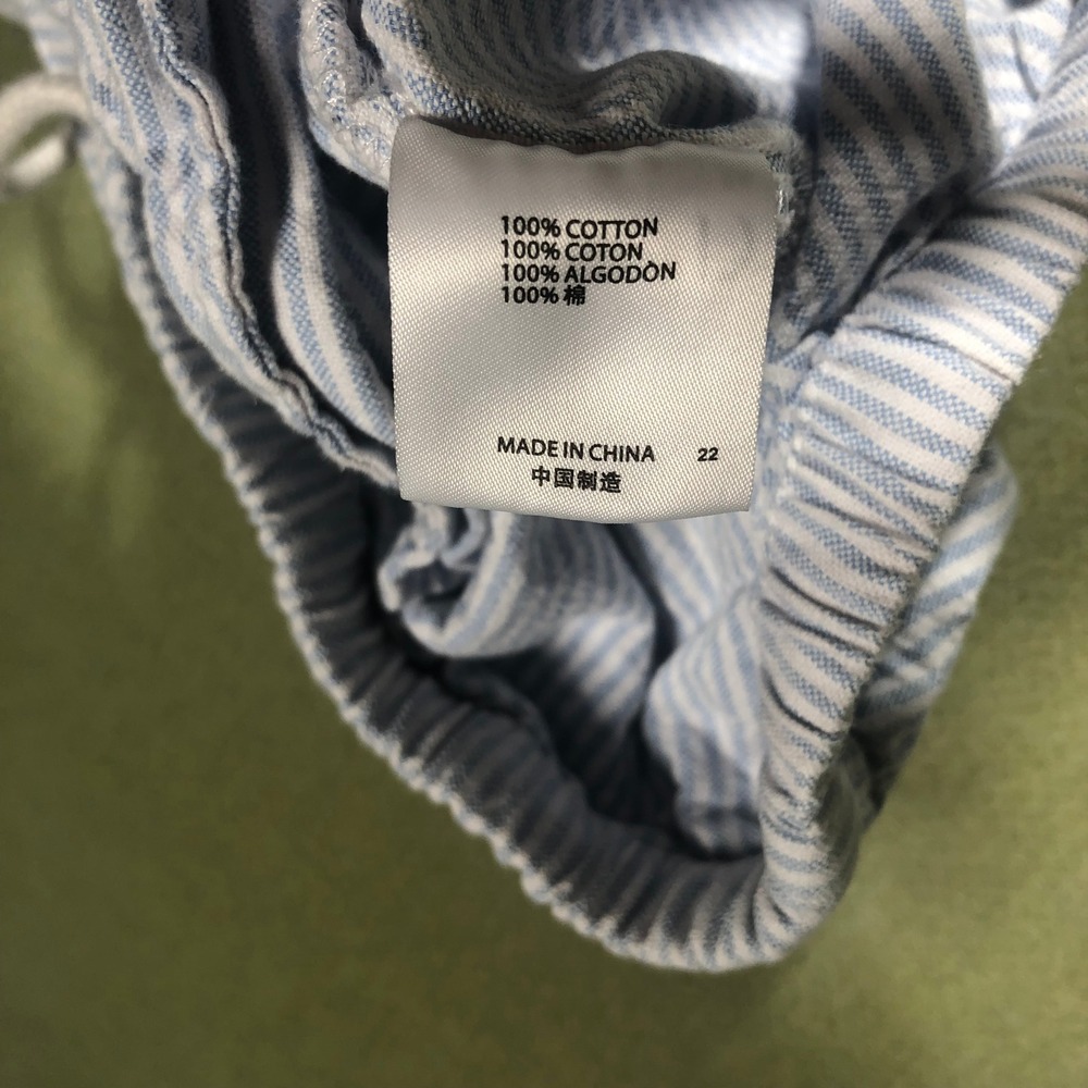 Brandy Melville Pants Womens One Size Blue White Striped Seersucker Drawstring - Picture 3 of 16